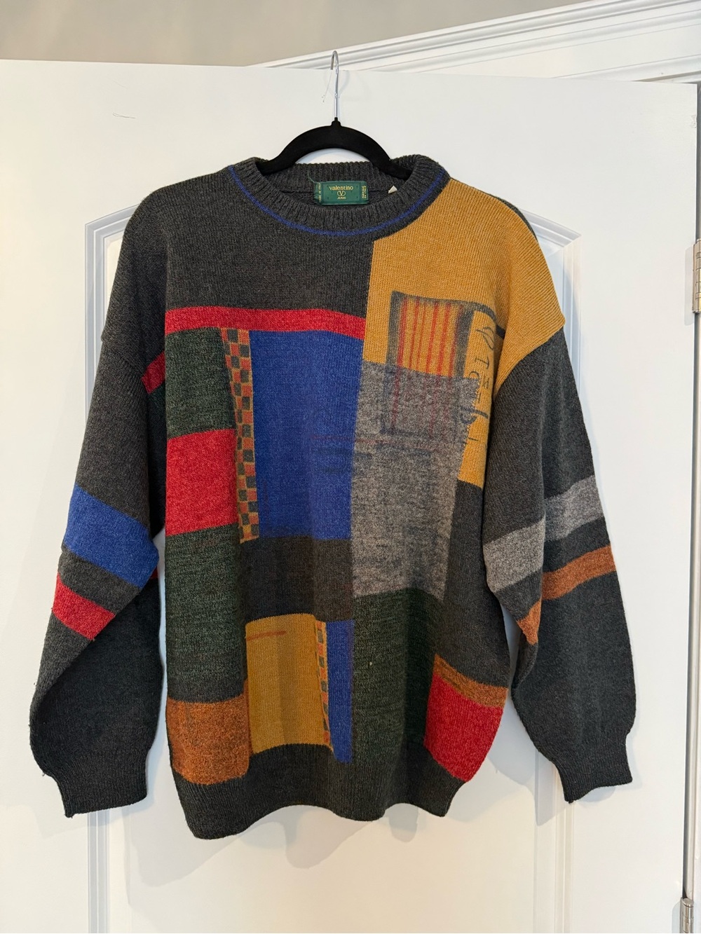 Valentino Multicolor Geometric Crewneck Sweater